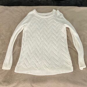 Sonoma White Chevron Pattern Sweater